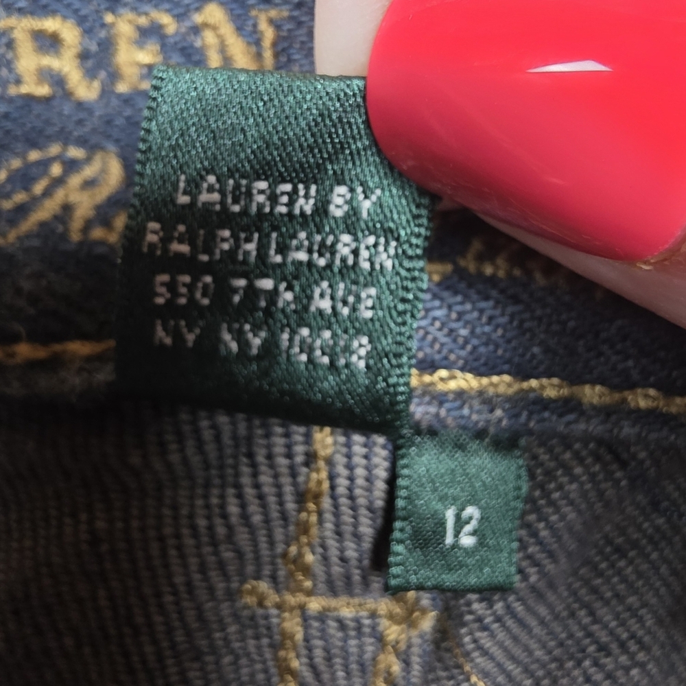 Ralph Lauren Lauren Jean Co Straight Leg Jeans Size 12 Vintage‎ Dark Wash - Picture 6 of 6